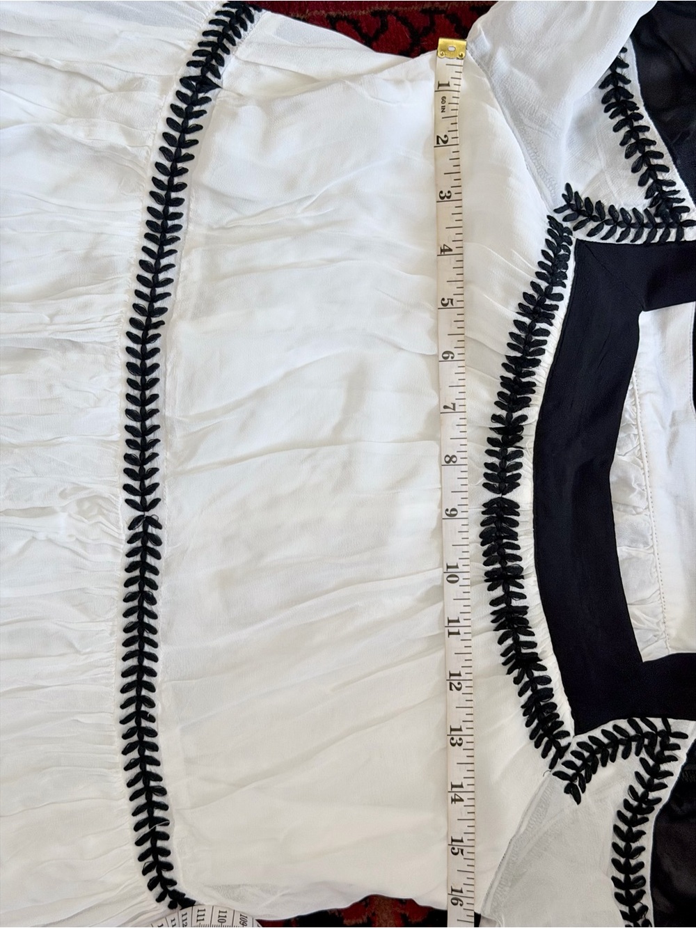 Anthropologie White and Black Embroidered Maxi Dress - Picture 8 of 8